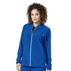 Carhartt Women's Blue Zip Front Scrub Jacket Medium Workwear Size M